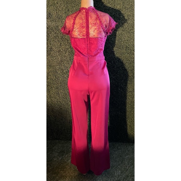 Cranberry short sleeve lace jumpsuit - Picture 2 of 2